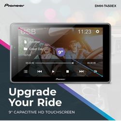 Pioneer DMH-T450EX Digital Multimedia Receiver with Weblink, 9” Capacitive Touchscreen, Double-DIN, Built-In Bluetooth, Amazon Alexa Via App, Backup C