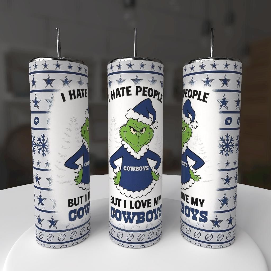 Dallas Cowboys Football Grinch Christmas Holiday Tumbler