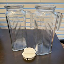 Pair of Glass Pitchers