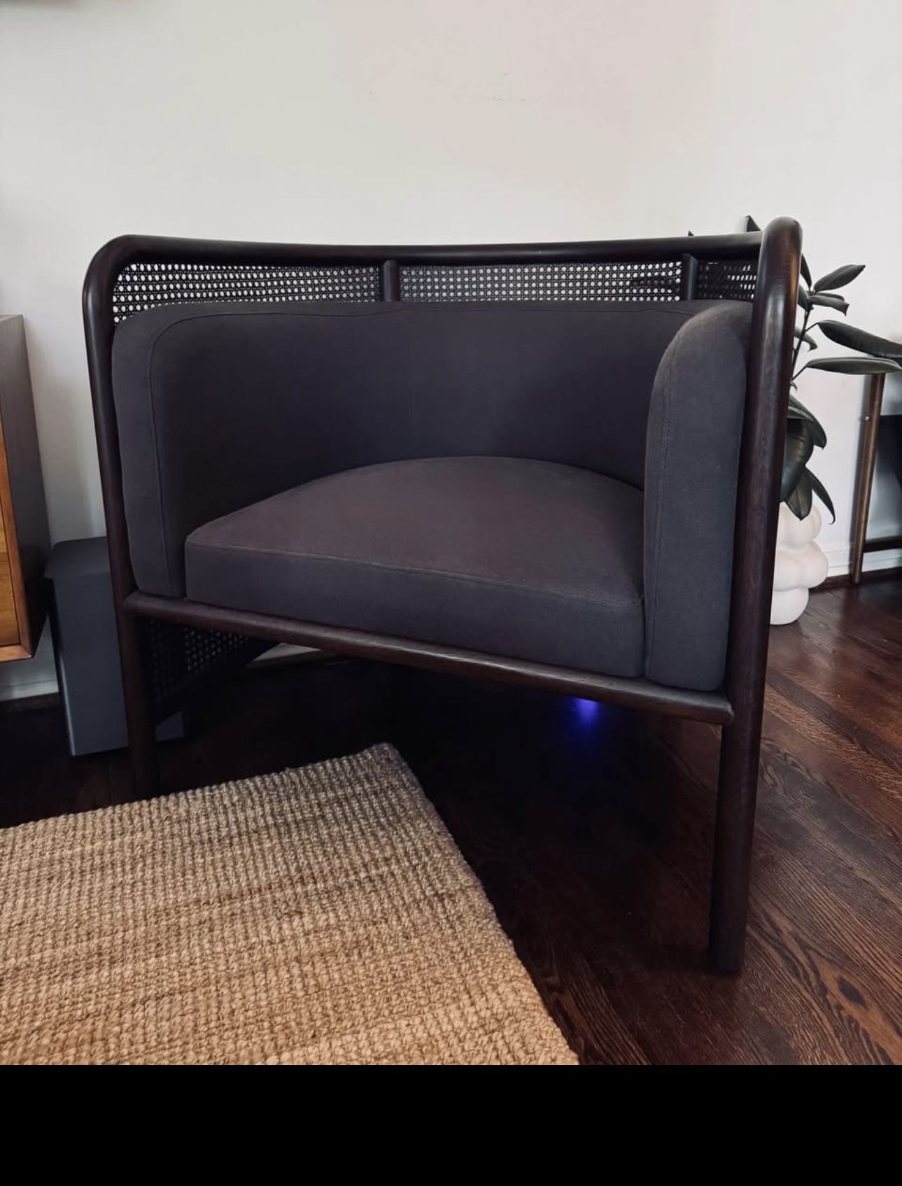 Fields Cane Back Dark Accent Chair from Crate & Barrel