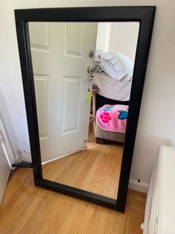Black framed mirror