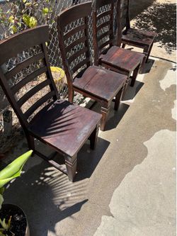 4 Mission style Solid Wood Chairs