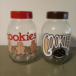 1970's Carlton Glass Cookie Jars 1 Gallon