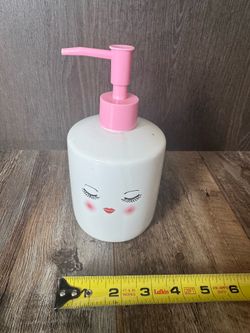Cute White Ceramic Soap Dispenser with Face Design
