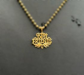 Jewelry 14k solid yellow gold best friends Pendant charm