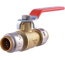 SharkBite Max 1/2 x 1/2 in PTC Ball Valve, Push-to-Connect Brass Water Shut-Off Plumbing Fitting, UR22222