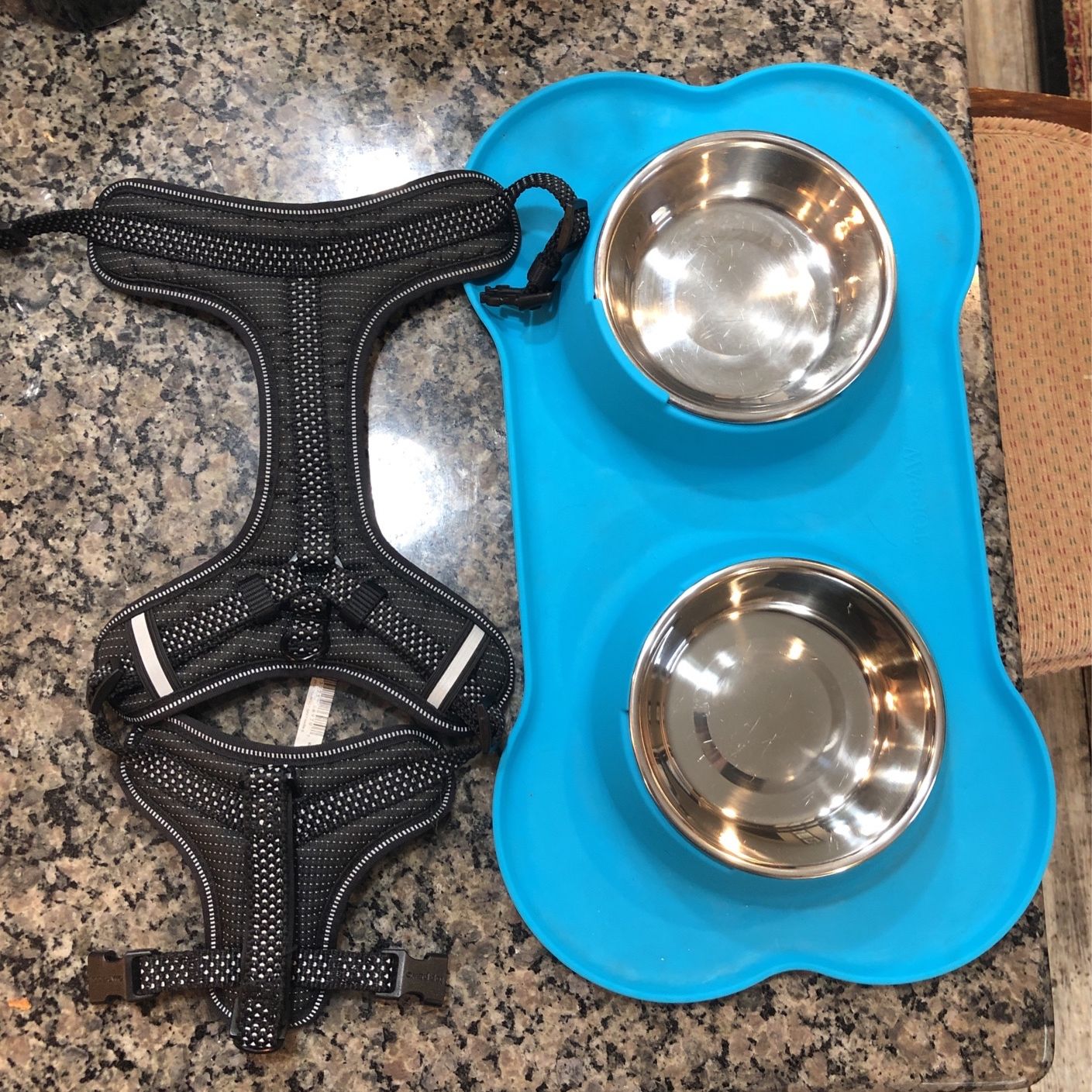 Puppy 🐶 Bowls in Holder & Small Harness