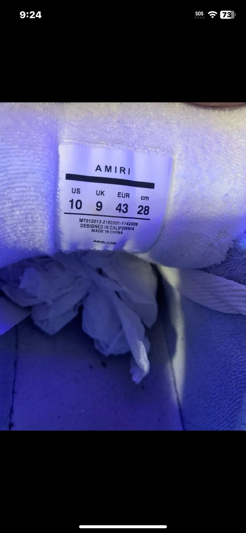 Amiri Size 10