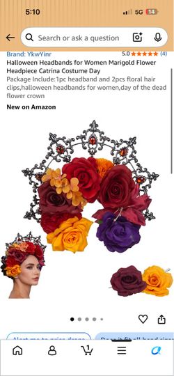 YkwYinr Marigold Flower Halloween Headband Set