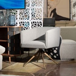 Contemporary Dark Grey Fabric Dining Chair - New