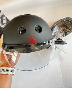 NEW Triple Eight Certified Sweatsaver Helmet w/ Visor - L/XL