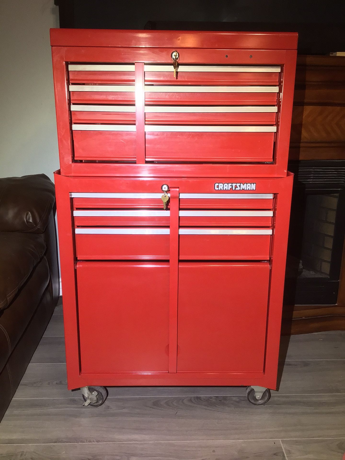 CRAFTSMAN Tool Box!! Nice!! Like New Double Stack Toolbox With 7 Drawers on Casters!!!!! LOOKS Amazing and Functions Even BETTER!!