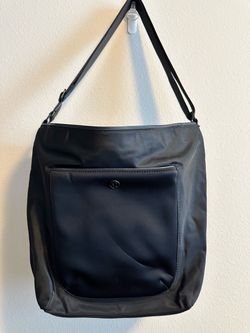 Lululemon Black Nylon Shoulder Tote Gym Yoga Bag Adjustable Strap 15”