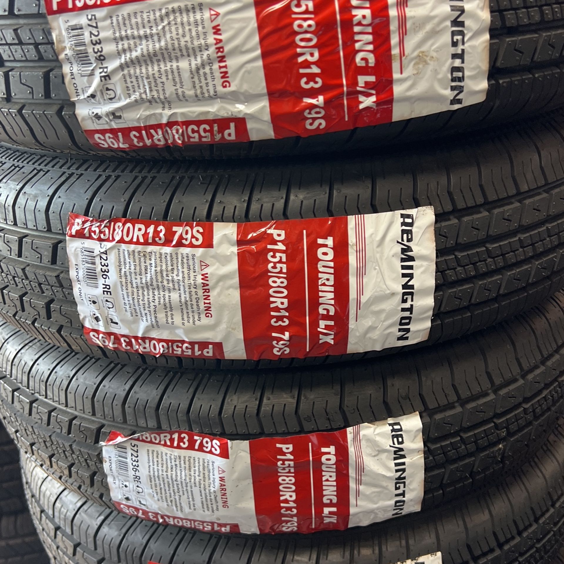 155/80/13 Remington Tires White Walls