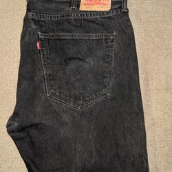 Black Levi's Button Fly Jeans 40W 30L