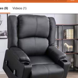 Black Recliner with Heat and Massage