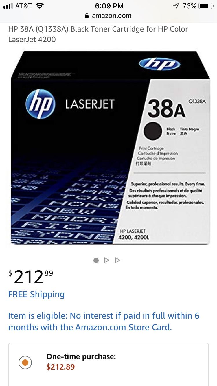 Laserjet 38A Black Cartridge