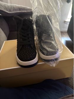 Girls black glittery sneakers