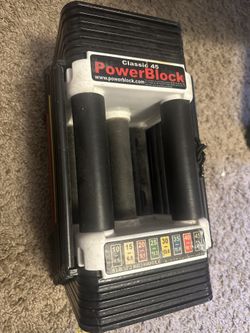 Power block Classic 45 Adjustable Dumbbell Hand Weight 5-45lbs Single