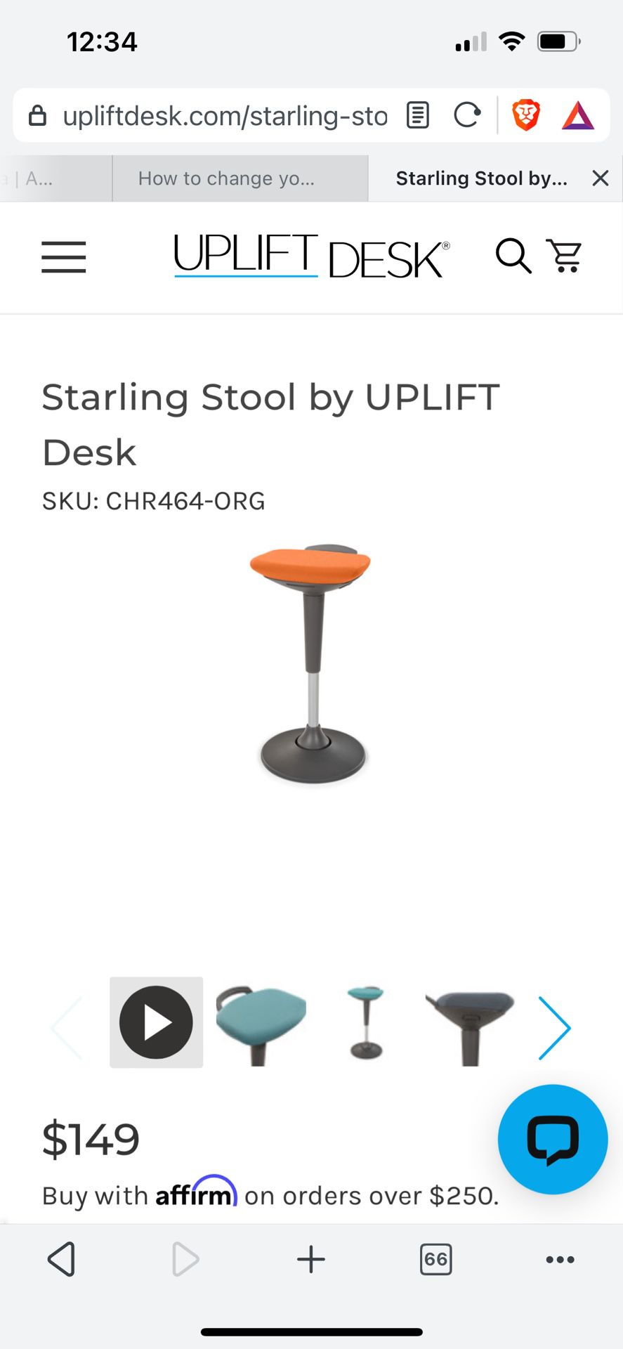 Standing Desk Stool Uplift Desk Starling Stool