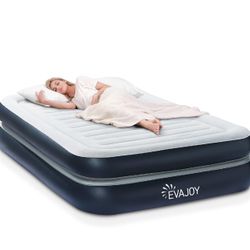 Evajoy Full Size Air Mattress with Built in Pump, 18'' Inflatable Luxury Double High Blow Up Mattress, Easy to Inflate/Quick Set Bed, Durable Portable