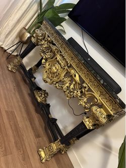 Luxury Hand-Carved Marble Top Console Table – Custom Made