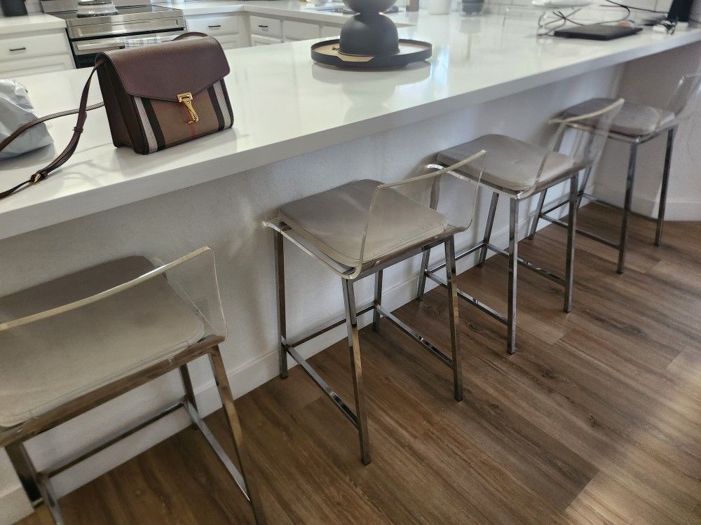 CB2 acrylic Counter Stools - 4