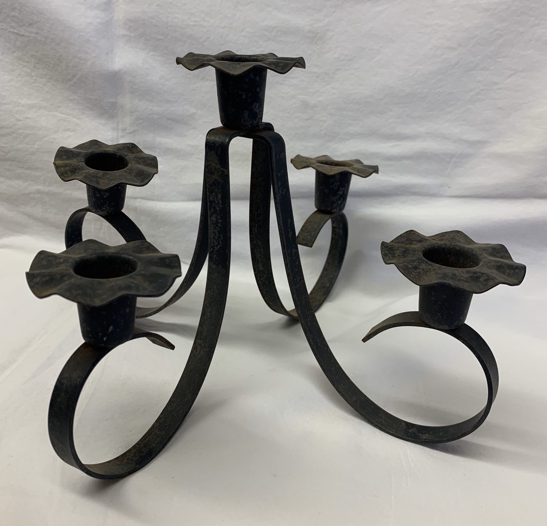 Metal five tapered candle holder