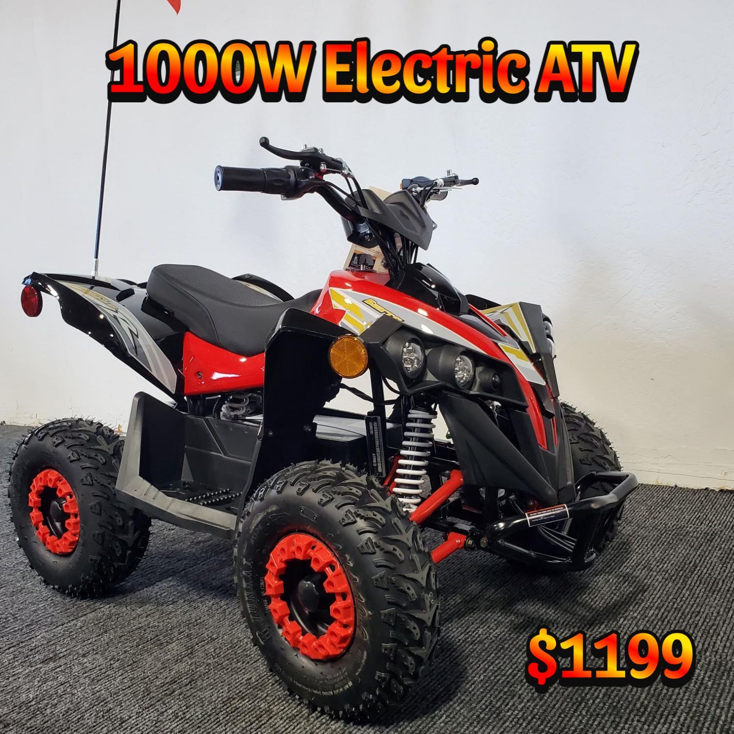 Electric ATV/Quad For Sale! Kids Electric Four Wheeler, 1000W Motor, 36V Battery & Adjustable speed of up to 20mph, No Loud Noise, No Gas, No Oil. 