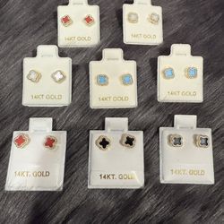 14KT Gold clover Earrings
