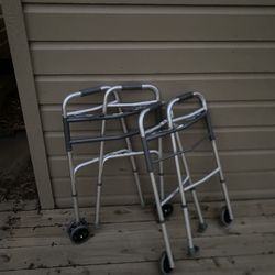 Guardian Two-Button Folding Walkers with 5" Wheels 