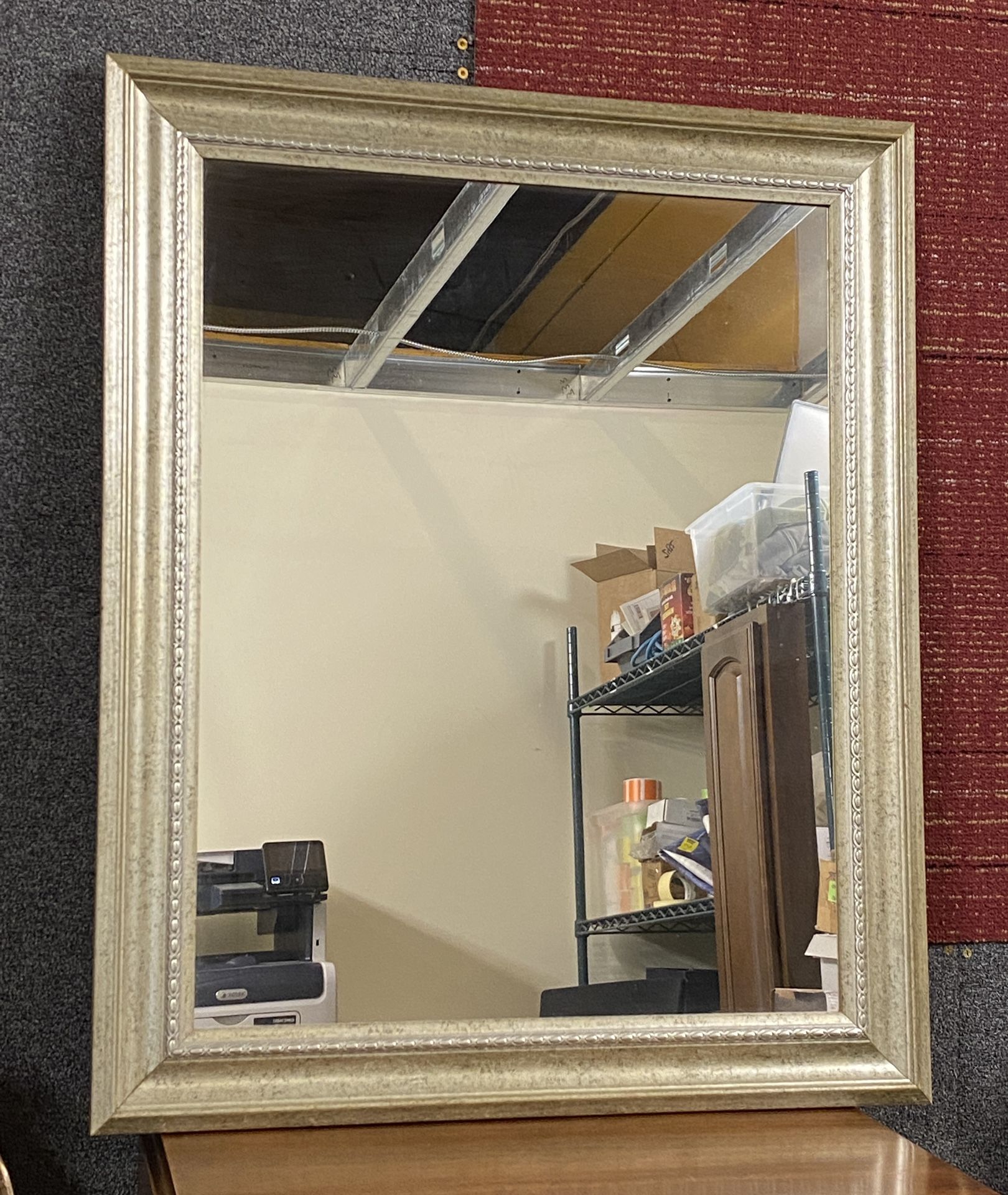 Silvery Framed Looking Glass