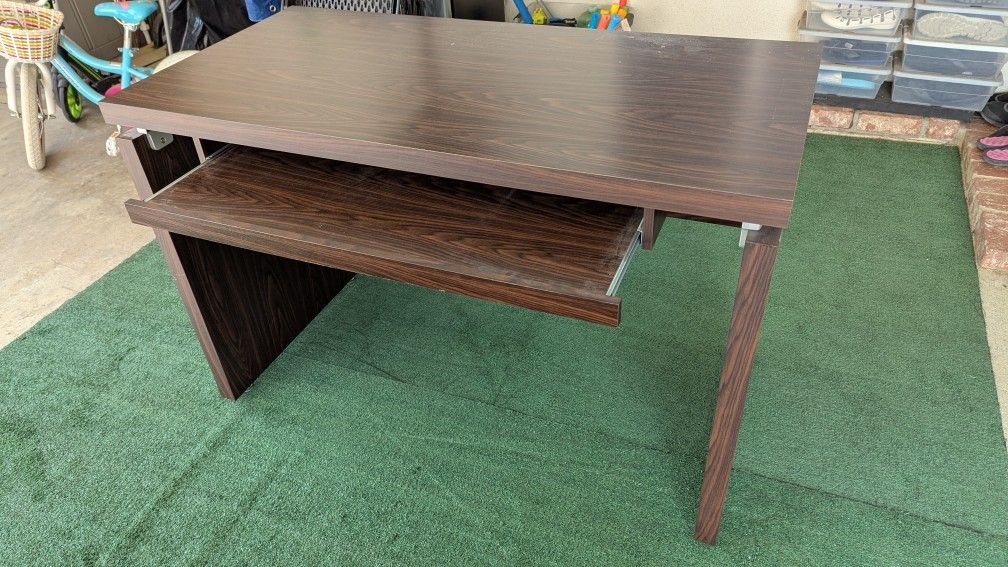 Simple Computer Desk, 47 L X 24 W X 31 H inch Vintage Office Desk Computer Table, Study Writing Study Desk Workstation for Home Office $75
