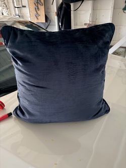 3 Navy Blue Velvet Throw Pillows