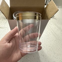 Plastic Clear And Gold Cups