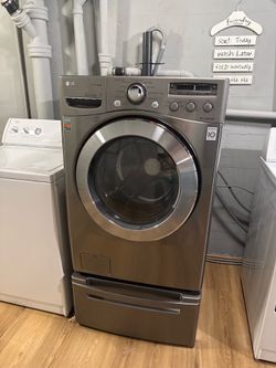 LG Front-Load Washer with Pedestal