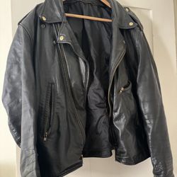 Men Biker Leather Jacket L