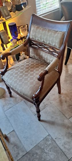 Solid Wood Framed, Upholstered Chair.
