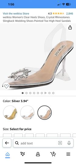 Clear Heels With Diamonds Size 7