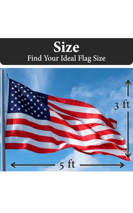 American Flags for Outside 3x5-100% MADE IN THE USA -Indestructible Durable Outdoor Heavy Duty Embroidered Stars