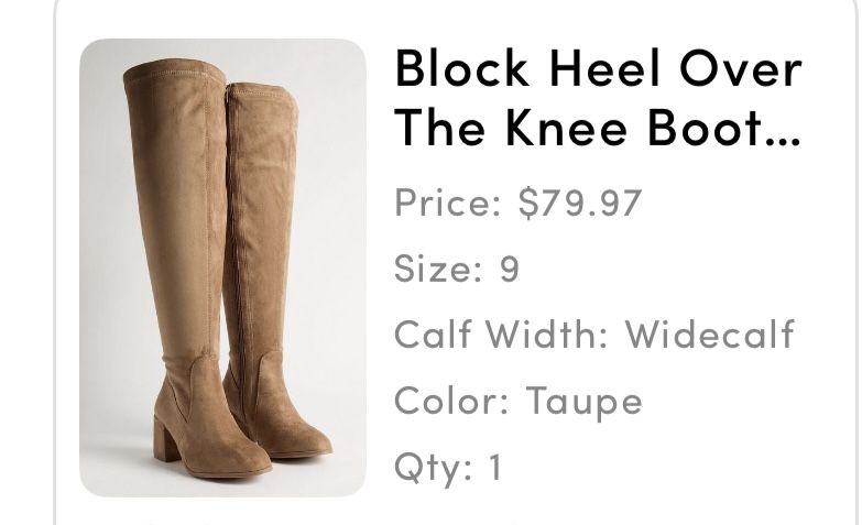 Size 9 Woman’s Wide Calf Boots