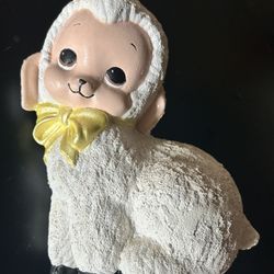 Baby Lamb Piggy Bank (vintage, hand made)