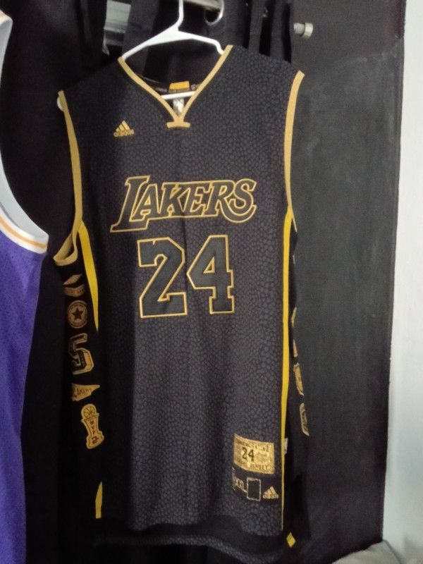 LA Lakers Kobe Bryant Number 24 Special Edition Commemorative Jersey Black And Gold