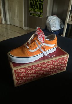Orange old skool vans size 9
