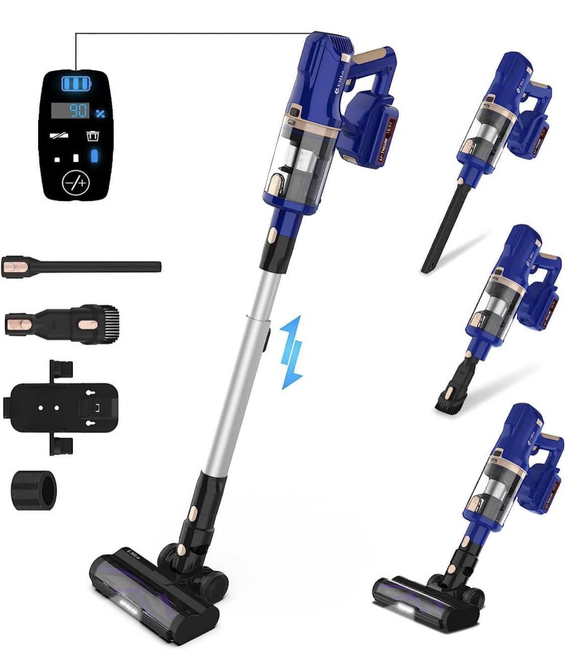 Brand new! UMLo Cordless Vacuum Cleaner, 300W 28Kpa Cordless Stick Vacuum with LED Display, Up to 60min Runtime, 4000mAh Battery Cordless Vacuum