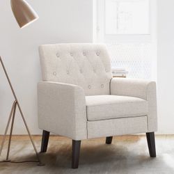 Linen Color Linen Accent Chair 18.5" H