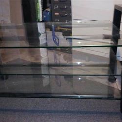 Glass and Metal TV Stand