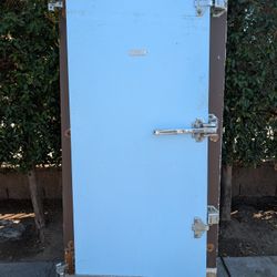 Walk-in vintage refrigerator door and frame