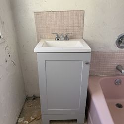 Bath Vanity with White Cultured Marble Top