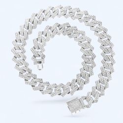 Iced Out Stainless Steel Chain Necklace 20 Inches 